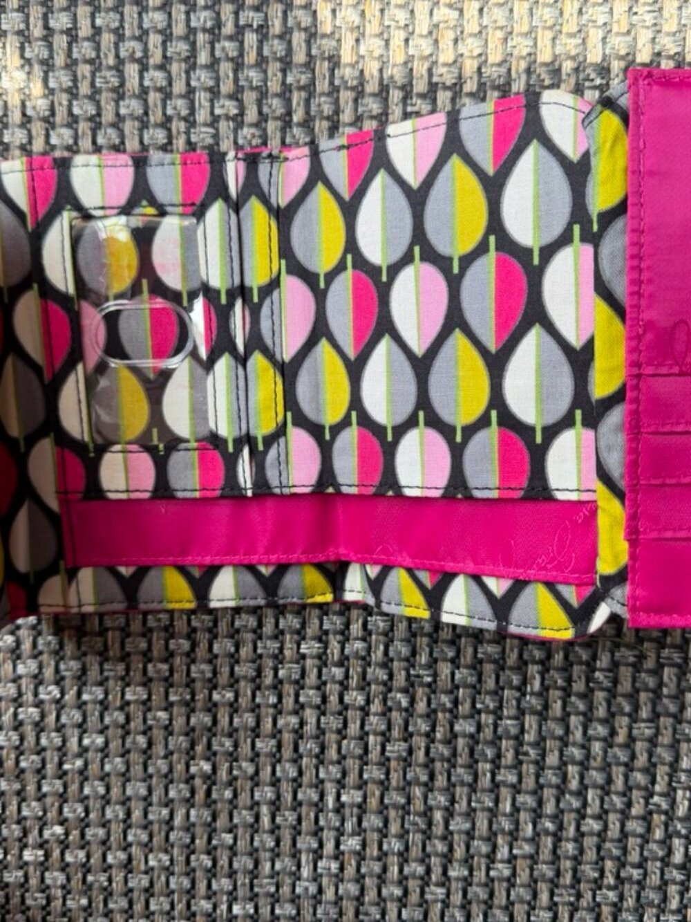 Vera Bradley Trifold Wallet Fuchsia Diamond Quilted Organizer NWOT - Picture 2 of 3